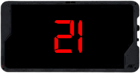 Themorstat showing the temperature of 21