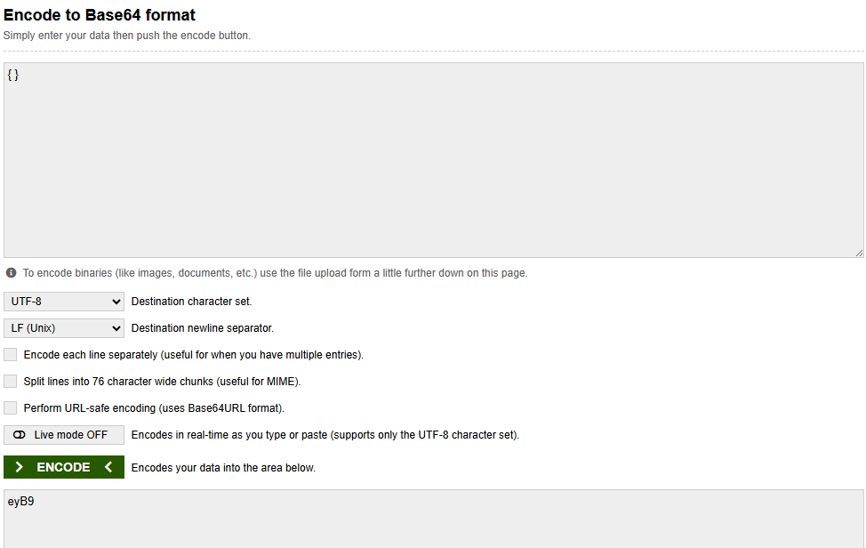 Encoding a string into base64
